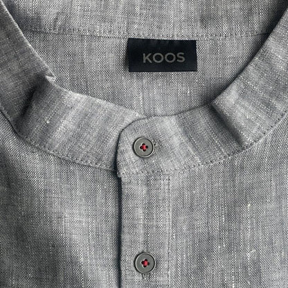 Linen Men's Dress - Blue / Gray
