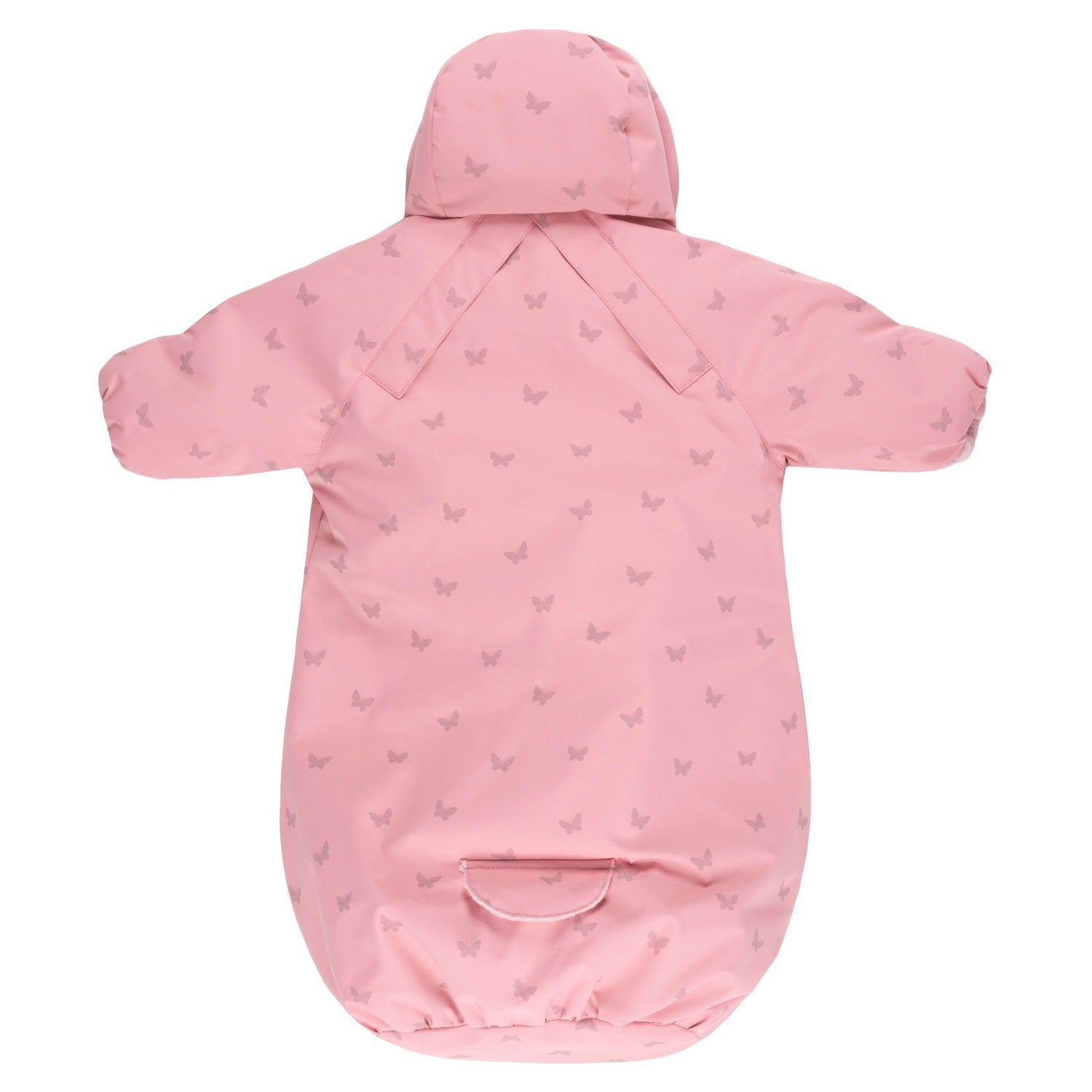 Pink Reflective Merino Wool-Lined Spring/Autumn Bunting Pram Suit