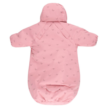 Pink Reflective Merino Wool-Lined Spring/Autumn Bunting Pram Suit